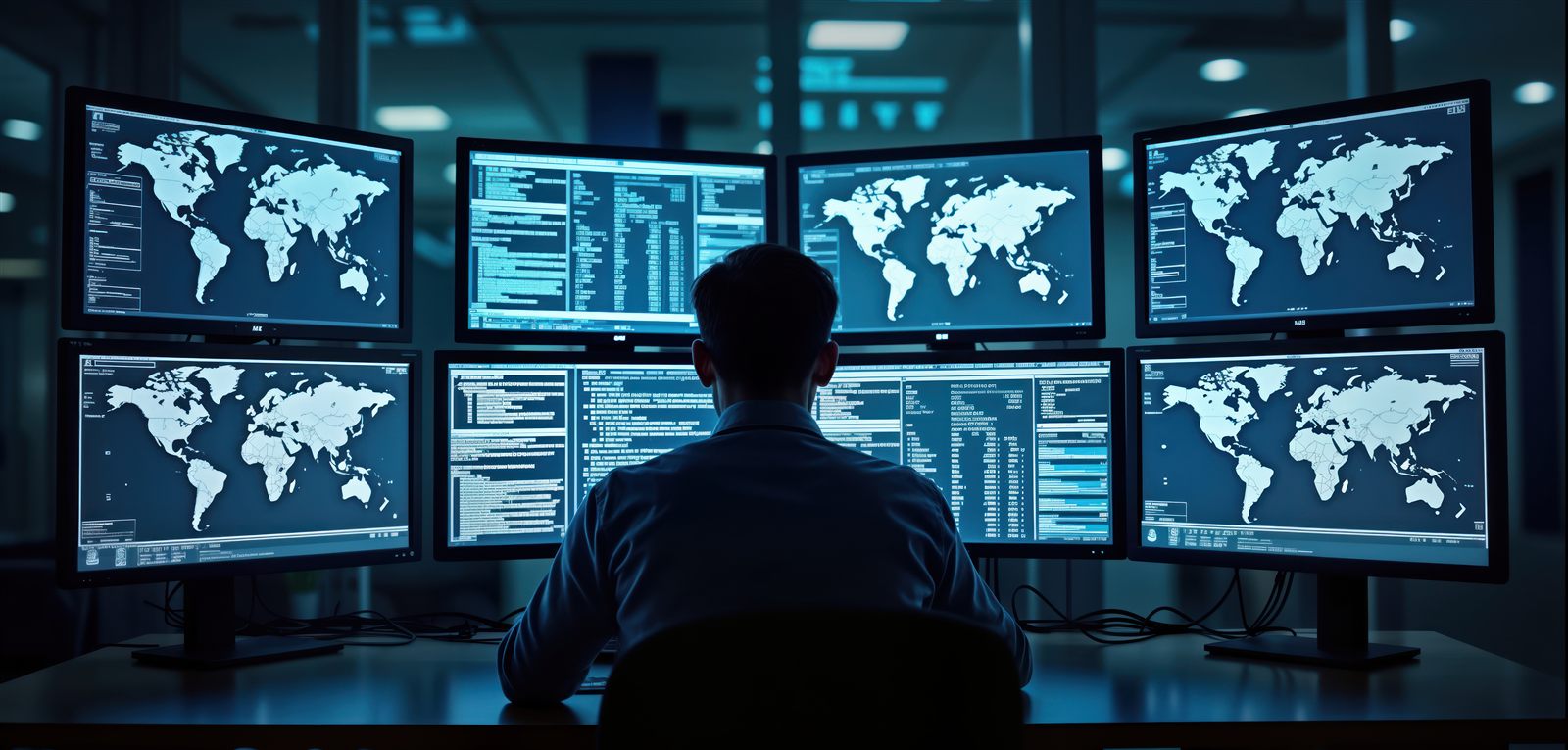 Security analyst monitoring network activity