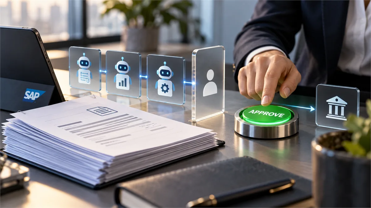 A business owner reviewing AI approval controls for ERP agents and embedded payment workflows.