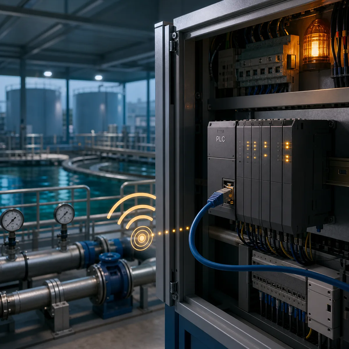 Editorial image of water infrastructure controls under remote-access review
