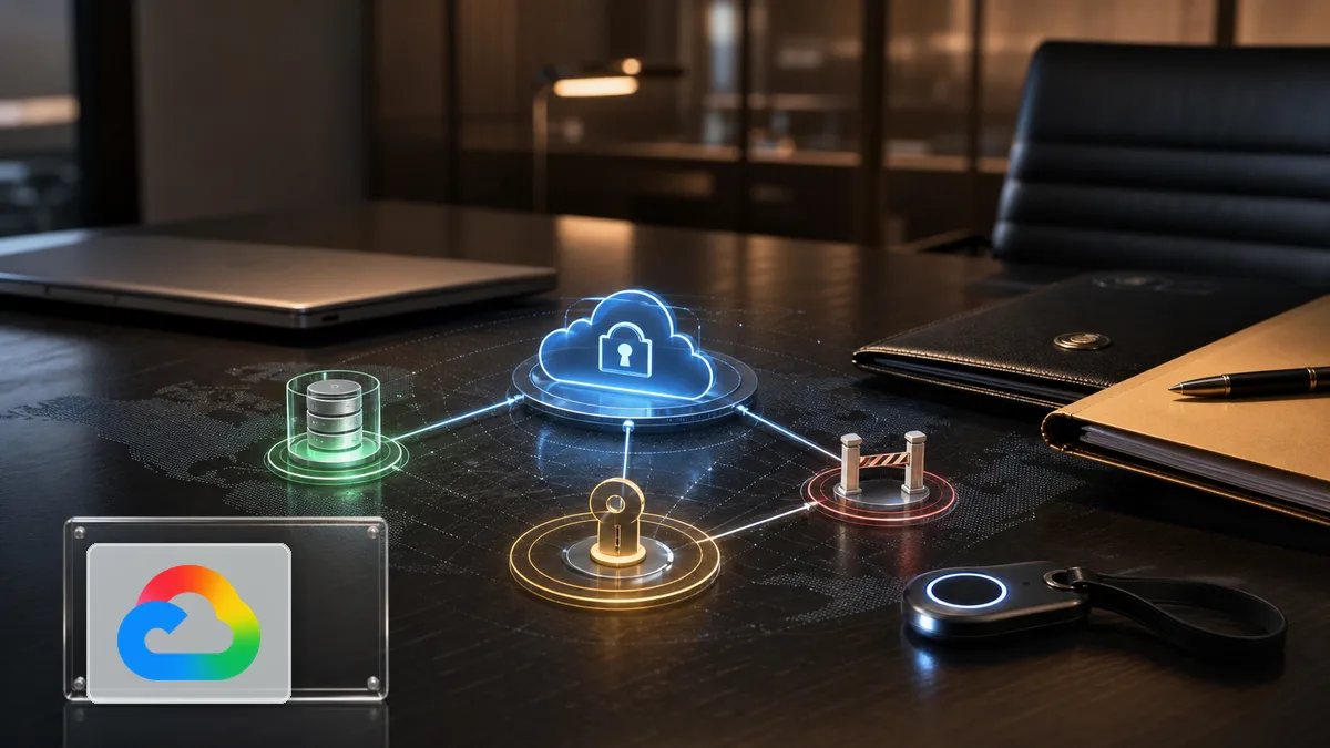 Editorial image about AI threat defense, business security review, and AI governance.