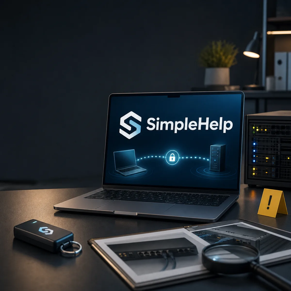 Editorial image of remote support access being reviewed for SimpleHelp RMM risk.