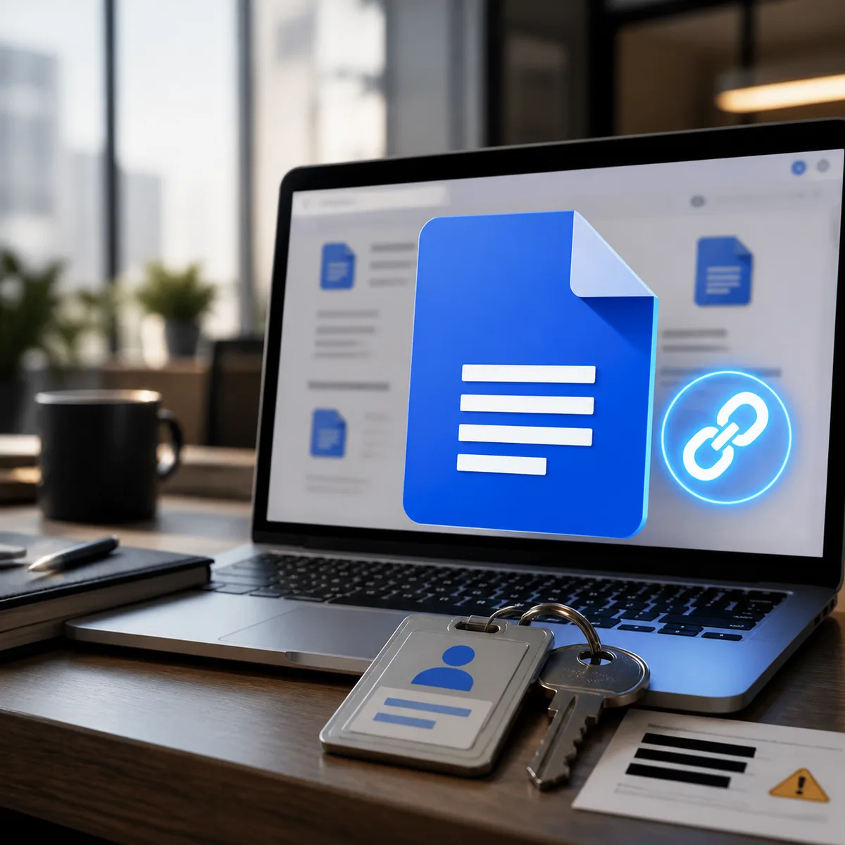 Editorial image of a public shared document exposing password credentials during a contractor access review.