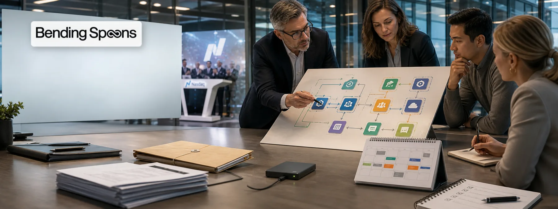 Editorial image about SaaS vendor dependency, Bending Spoons, and business continuity planning for acquired software products.
