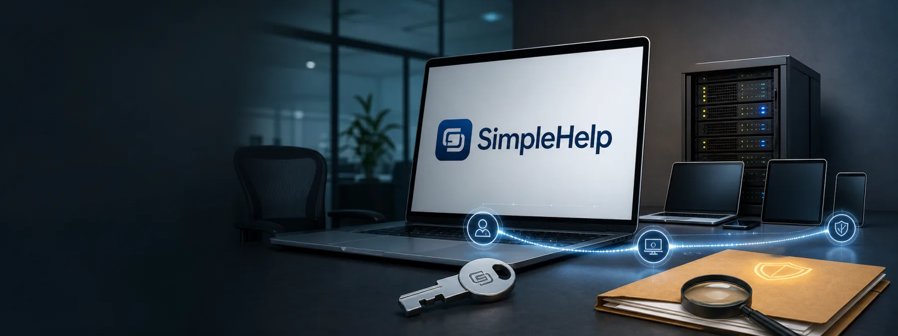 Editorial image of remote support access being reviewed for SimpleHelp RMM risk.