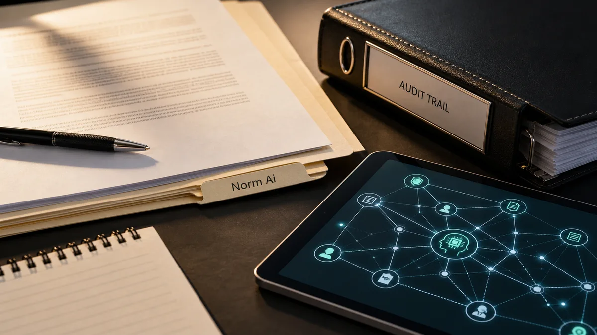 Editorial image about AI legal services, compliance review, attorney supervision, and vendor accountability.