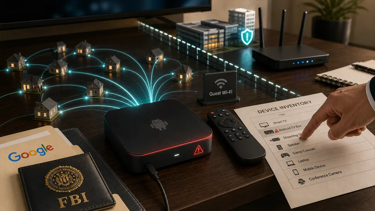 Editorial image about NetNut, residential proxy networks, smart TV security, and business network segmentation.