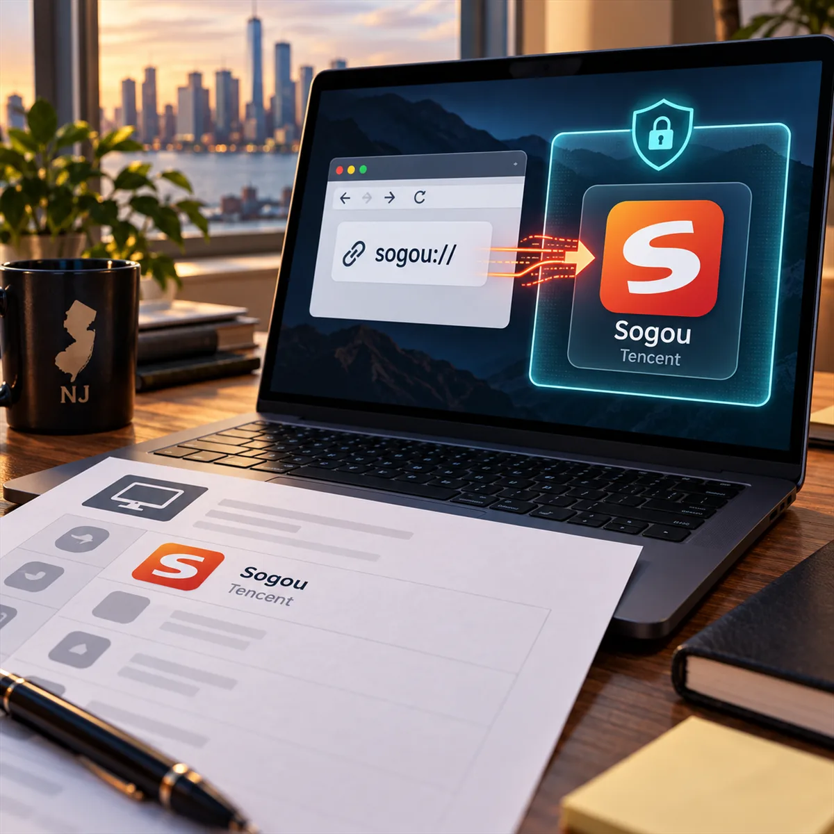 Editorial image of an endpoint software inventory review focused on helper apps, embedded browsers, and custom protocol handlers.