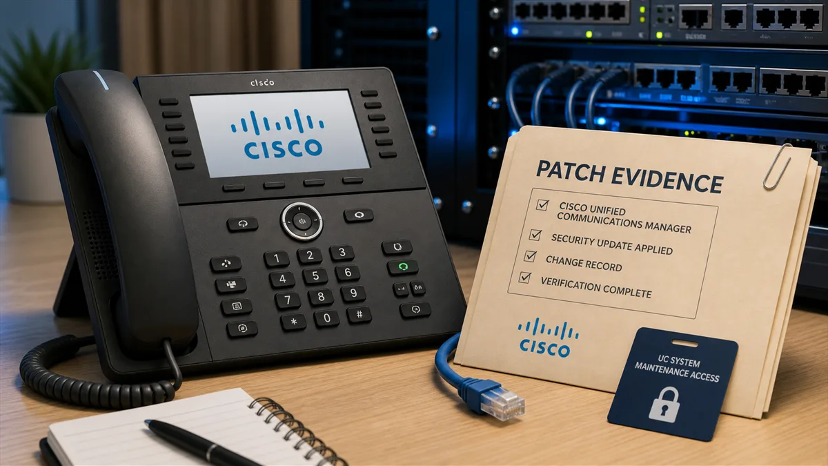 Business phone system and Cisco-style communications infrastructure under review with patch evidence and exposure signals