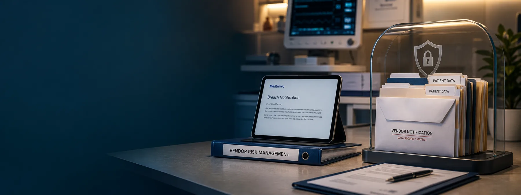 Editorial image about Medtronic breach notices and healthcare vendor data exposure.
