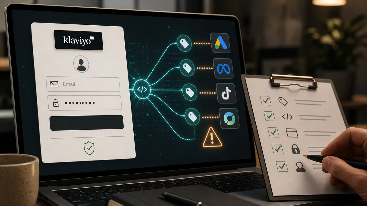 Editorial image of a marketing signup form and tracking pixels being reviewed for password and customer data exposure.