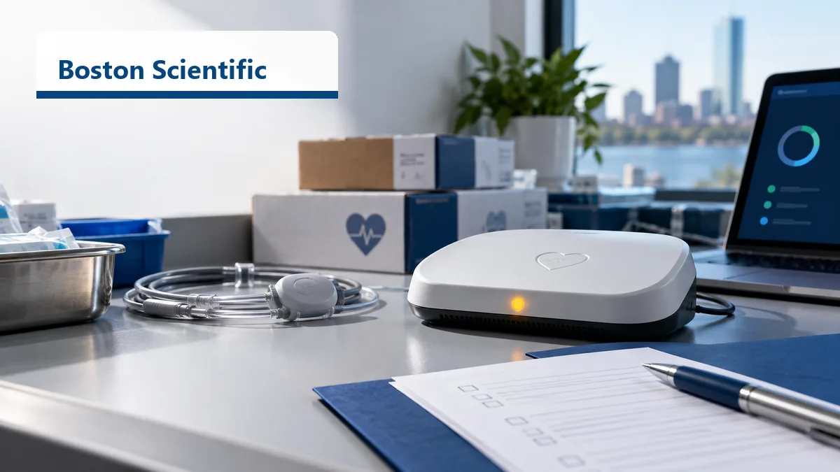 Editorial image of a healthcare operations desk reviewing vendor cyber recovery evidence, remote monitoring status, and medical device supply chain continuity.