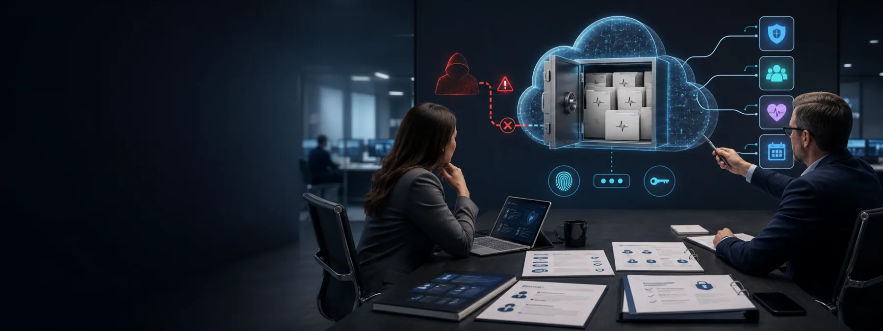 Editorial image of vendor-hosted healthcare data under access review after the iRhythm breach